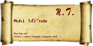 Muhi Tünde névjegykártya